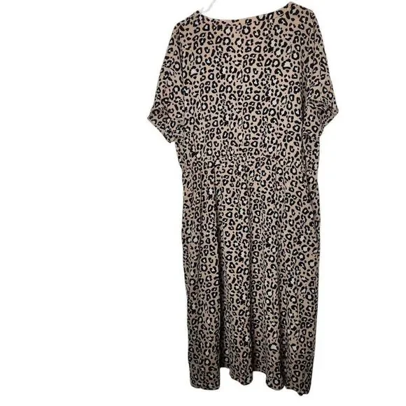 Ava & Viv animal print v neck knit dress pockets Size 1X leopard - Picture 4 of 6